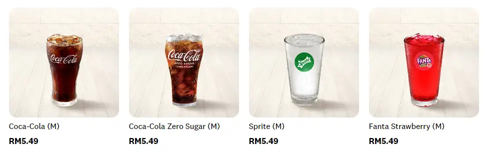 KFC BEVERAGES LATEST PRICES