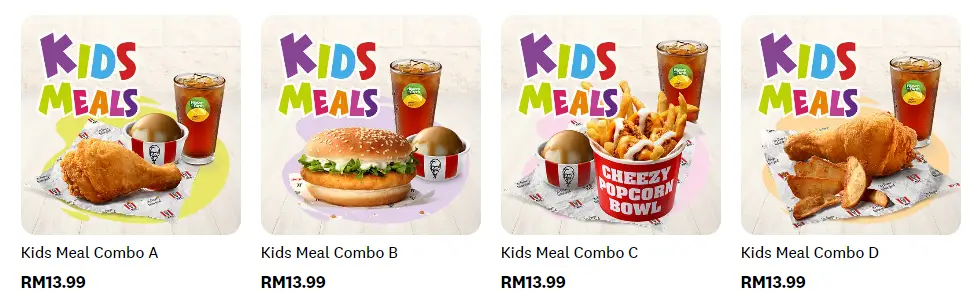 KFC KIDS MEALS LATEST PRICES