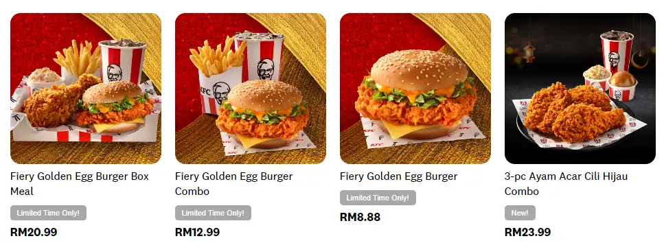 KFC LIMITED TIME ONLY MENU WITH PRICES