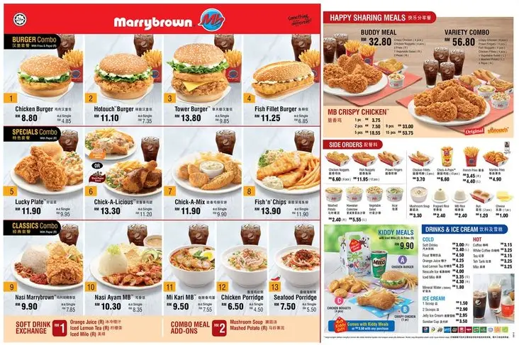 Marrybrown Menu Malaysia & Updated Prices 2024