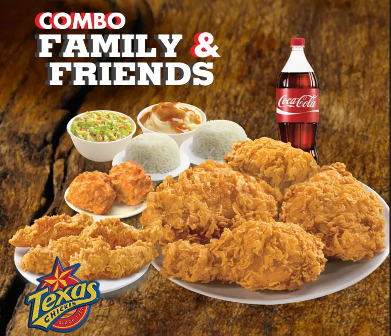 TEXAS CHICKEN FAMILY & FRIENDS MENU WITH PRICES