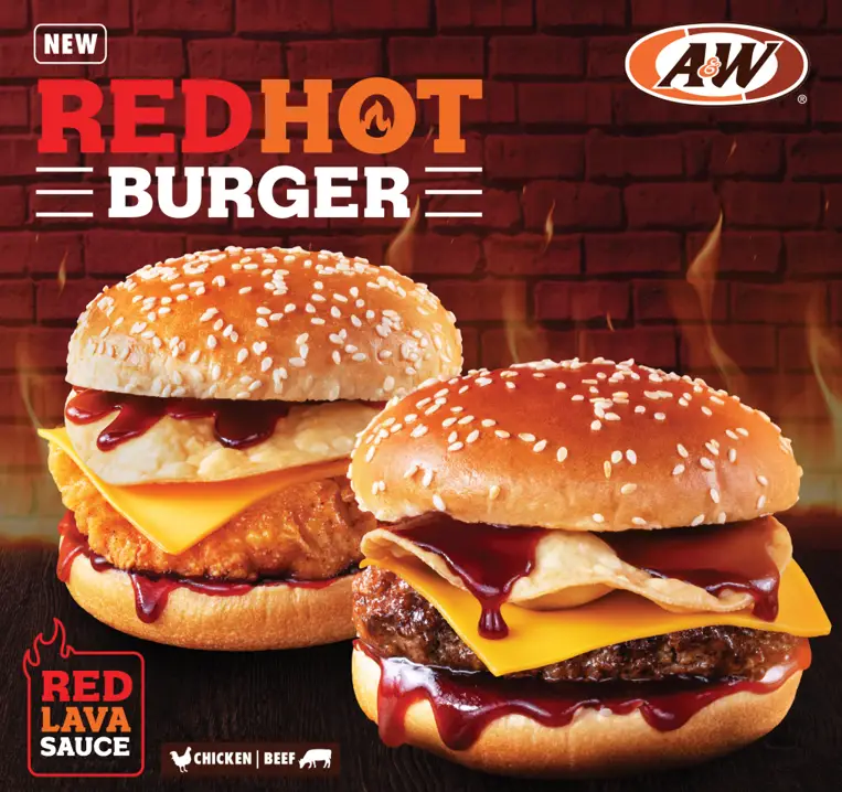 a&w red lava sauce burger