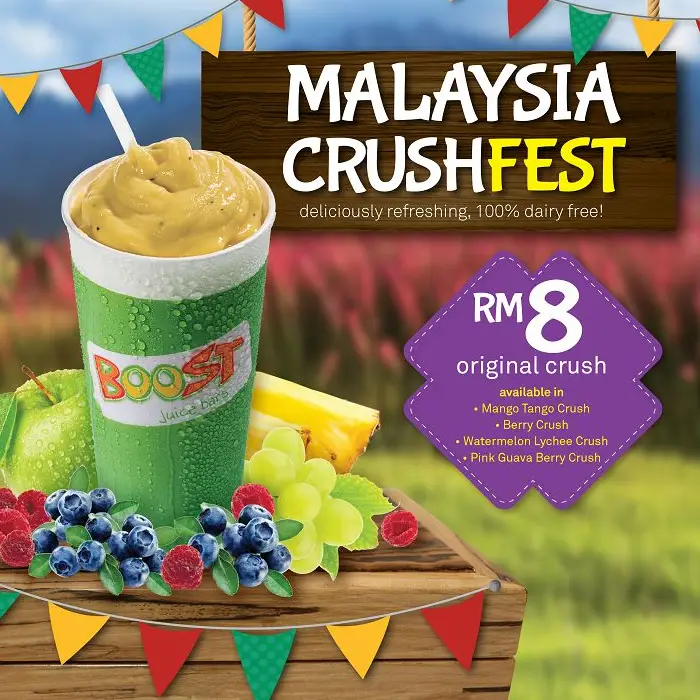 BOOST JUICE CRUSHED MENU With PRICES