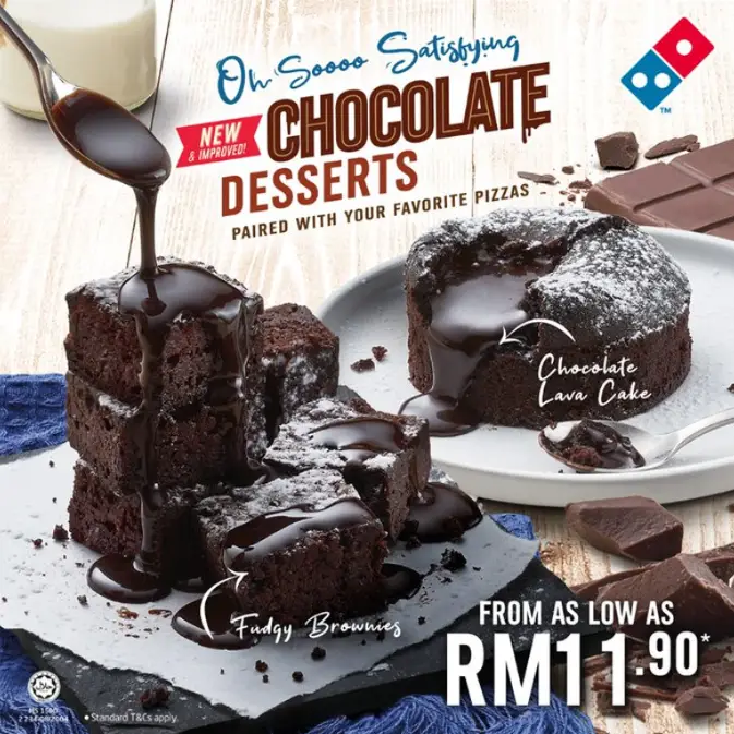 DOMINO’S PIZZA menu of DESSERTS with PRICES