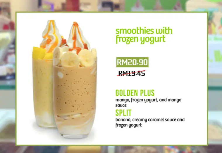 LLAOLLAO Menu FROGEN YOGURT SMOOTHIES PRICES