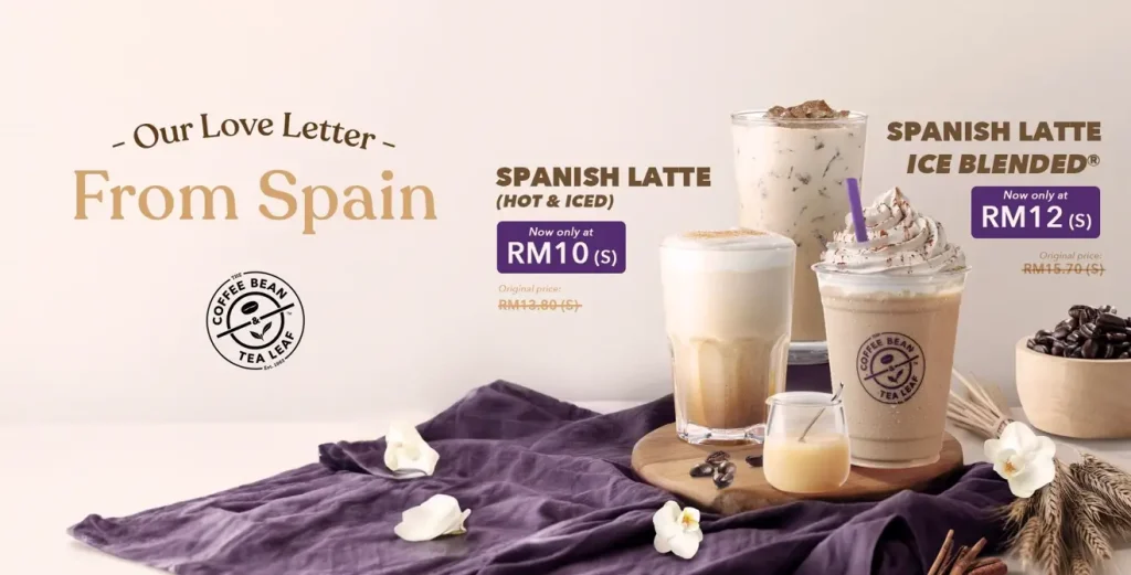 MENU of THE COFFEE BEAN ICE BLENDED TEA & TEA LATTE