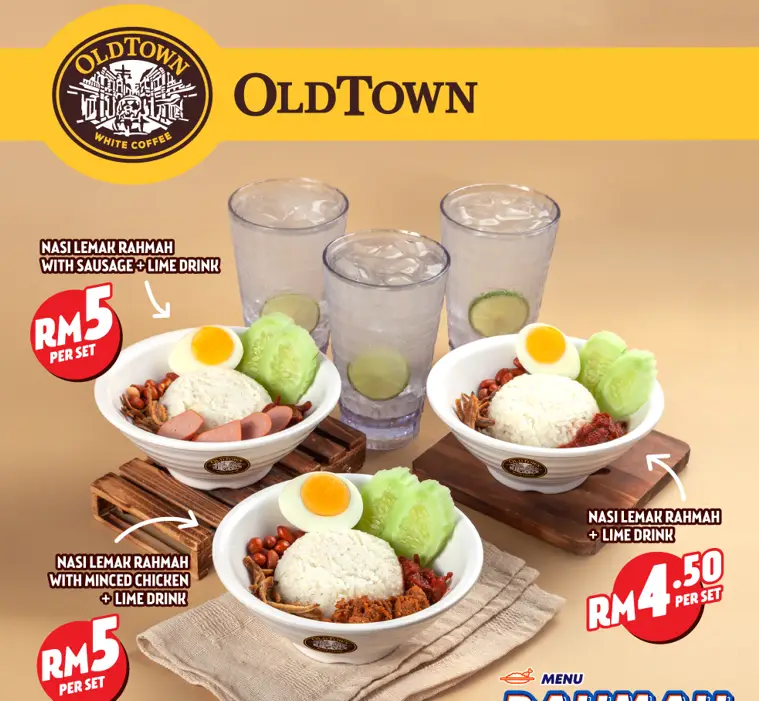 OLDTOWN WHITE COFFEE NASI LEMAK latest PRICES