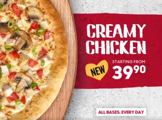 PIZZA HUT MENU OF CREAMY COLLECTION WITH PRICES