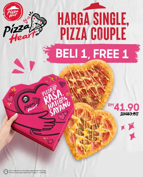 PIZZA HUT Prices of HEART PIZZAS MENU