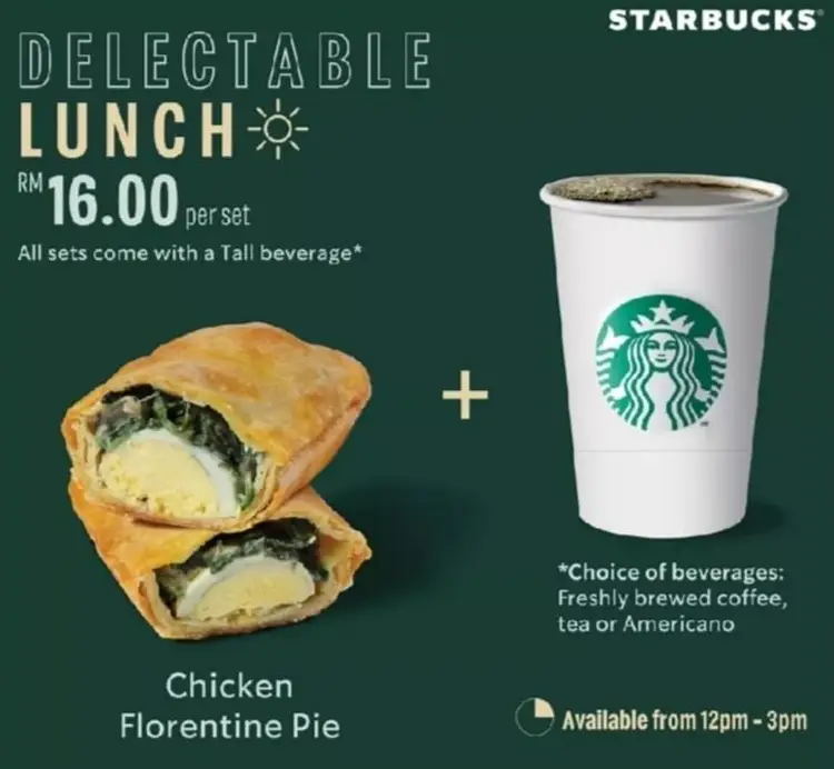 STARBUCKS LUNCH PIE with latest PRICES