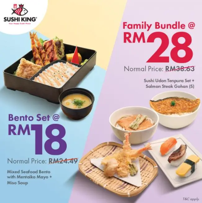 SUSHI KING SET MEAL WITH MENU & PRICES