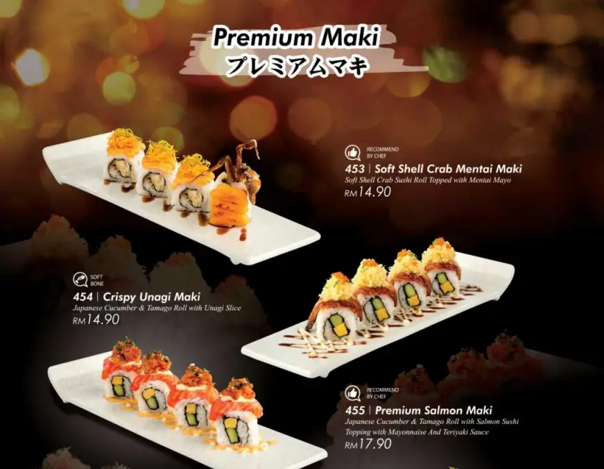 SUSHI YA PREMIUM MAKI WITH UPDATED PRICES