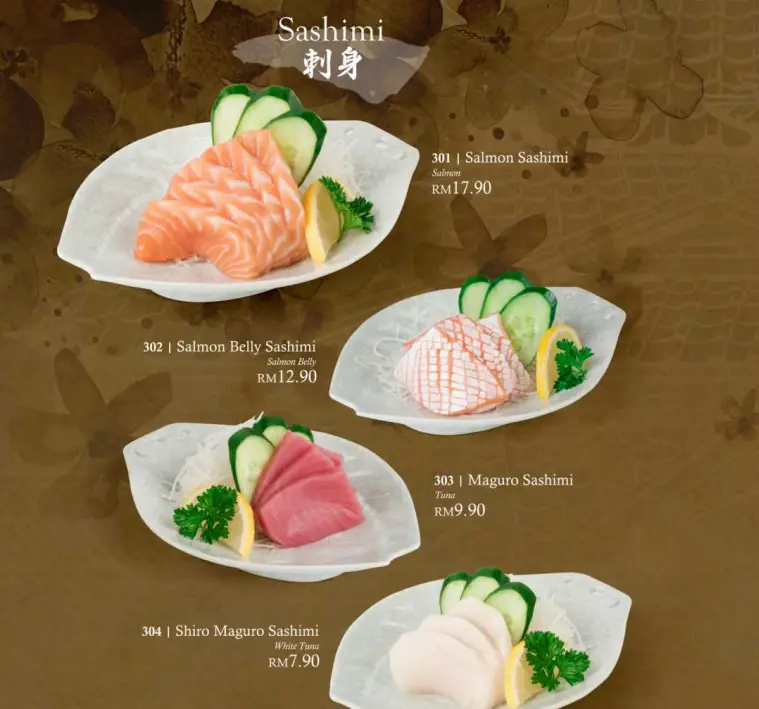 SUSHI YA SASHIMI MENU