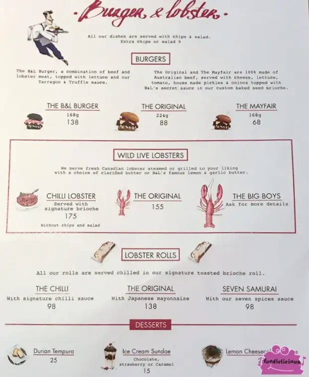 Burger And Lobster Menu Malaysia & Updated Prices 2024