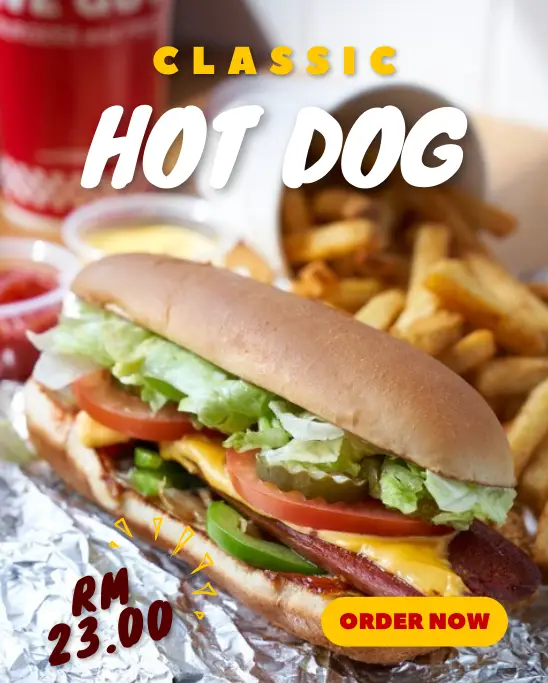 FIVE GUYS HOT DOGS WITH MENU