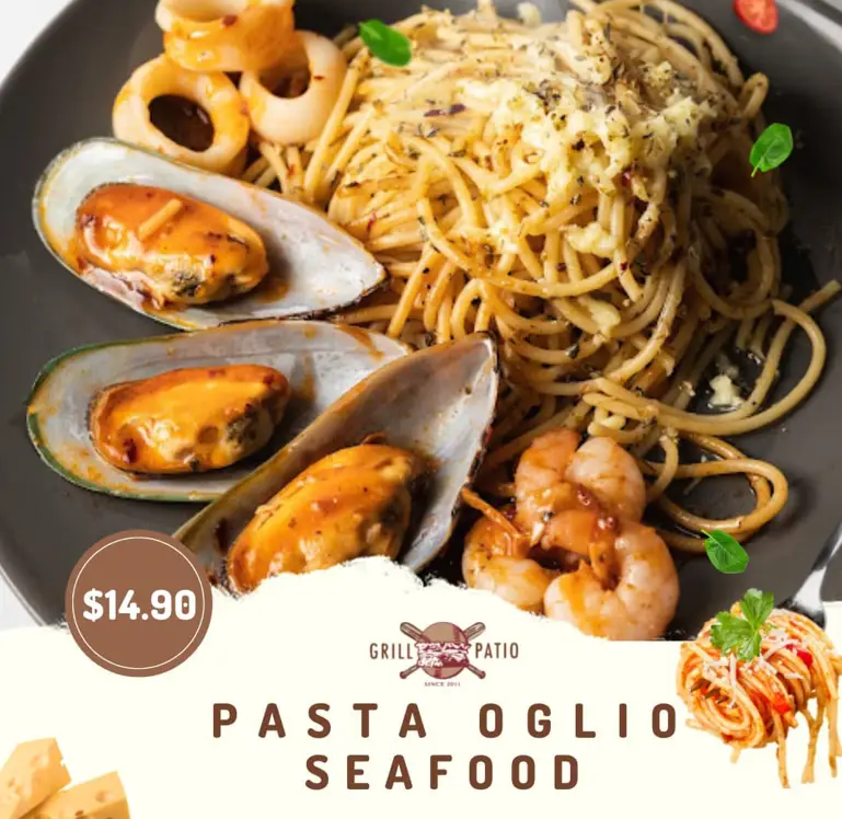 GRILL PATIO MENU OF PASTA LATEST PRICES