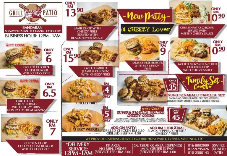 Grill Patio Menu Malaysia & Updated Prices 2024