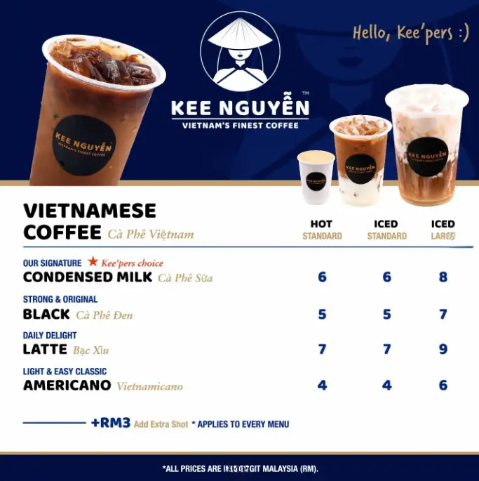 KEE NGUYEN VIETNAMESE COFFEE WITH PRICES