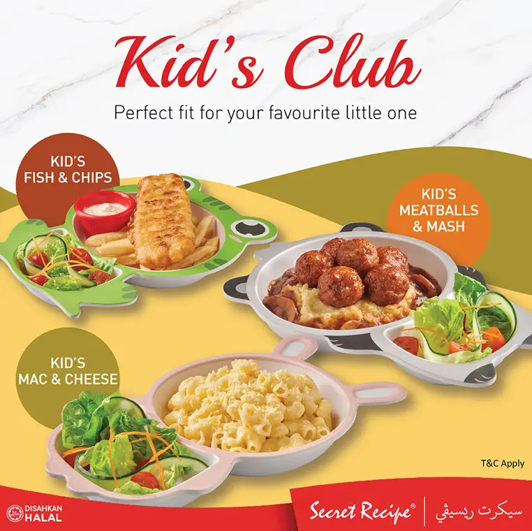 SECRET RECIPE MENU OF KIDS’S CLUB PRICES