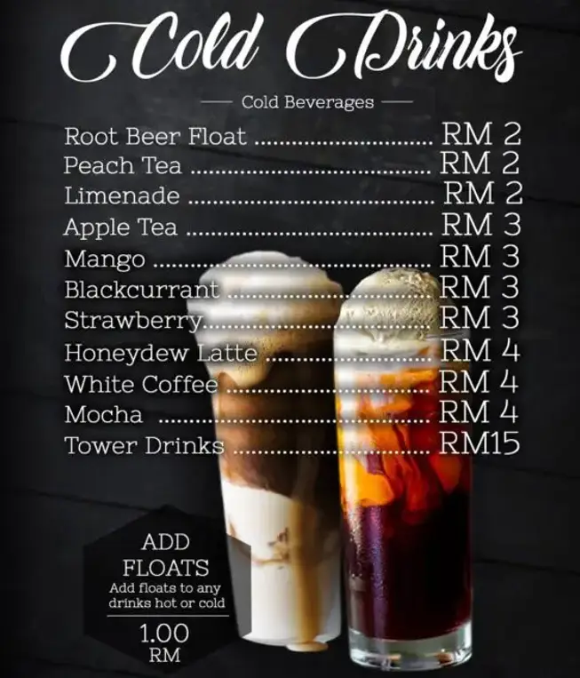 SORU STATION COLD DRINKS MENU WITH PRICES