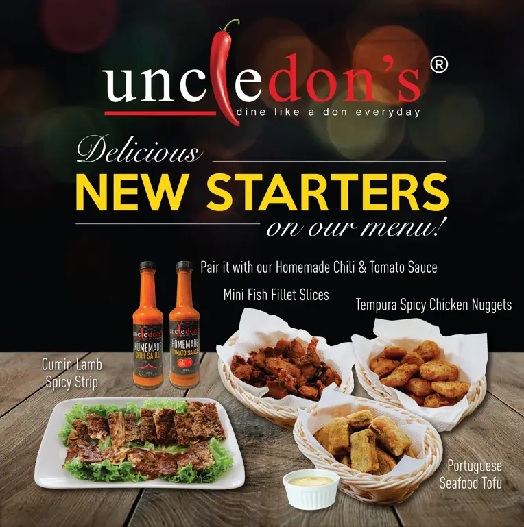 UNCLE DON’S STARTERS WITH PRICES