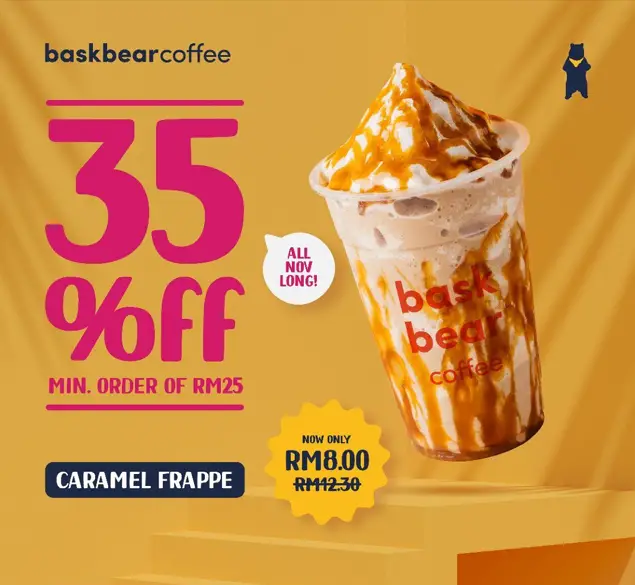 BASK BEAR COFFEE FRAPPE WITH MENU & PRICES