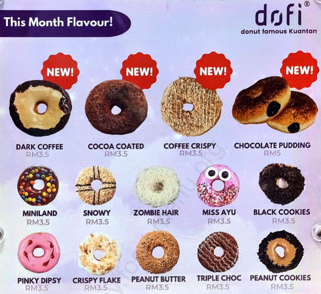 Dofi Donut & Coffee Menu Malaysia & Updated Prices 2024