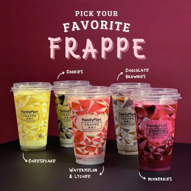 FAMILYMART MENU FRAPPE WITH PRICES