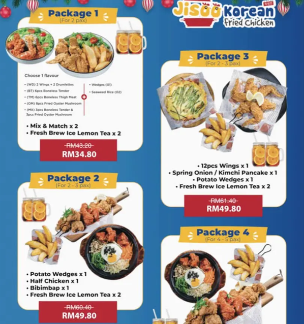 JISOO KOREAN FRIED CHICKEN COMBO PACKAGE PRICES