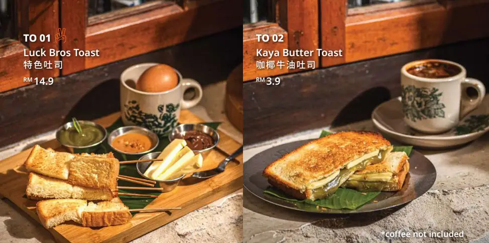 LUCKBROS KOPI TOASTS WITH MENU