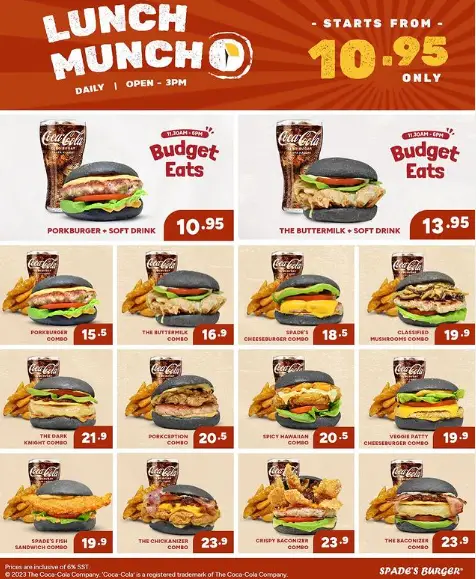 Spade Burger Menu Malaysia & Updated Prices 2024