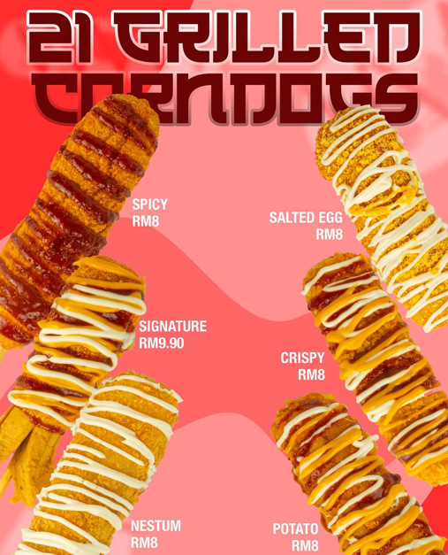 21 GRILLED CORNDOG WITH PRICES